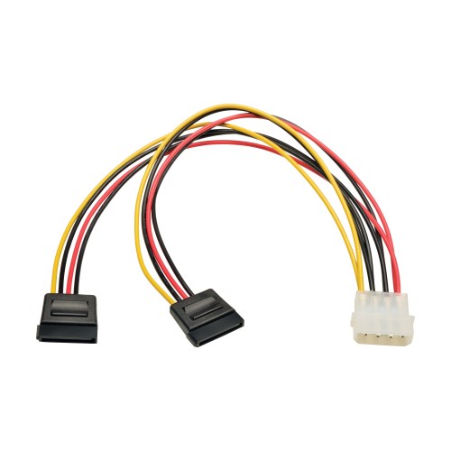 iMBAPrice SSD/SATA Dual Hard Drive Connection Cable Kit (1x Molex 4 Pin to  x2 15 Pin SATA Power Splitter Cable + 1x2 SATA Cables (Data)