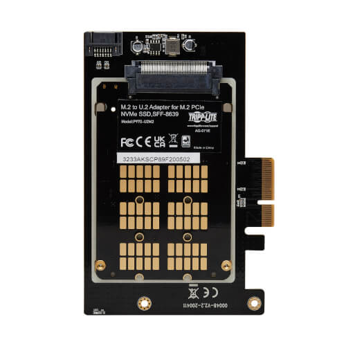 M.2 To U.3 Adapter, For M.2 NVMe SSDs, PCIe M.2 Drive To 2.5inch U.3 (SFF-TA-1001) Host Adapter/Converter, TAA Compliant - 2.5" Drive