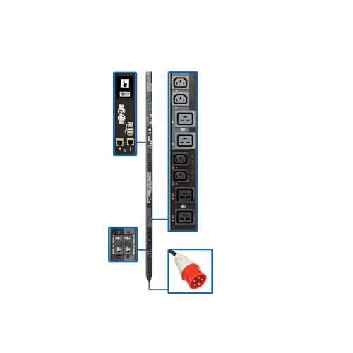3 Phase Switched PDU - C13, C19, 22.2kW, IEC309, 6 ft, TAA | Eaton