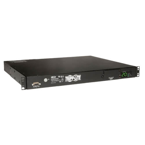 3.8kW Single-Phase Metered ATS PDU, Two 200-240V C20 Inlets, 8 C13 
