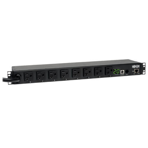 2 L5-20P / 5-20P 12ft 120V Inputs TAA PDUMH20ATNET 16 5-15/20R 120V Outlets 1U Rack-Mount Tripp Lite 1.9kW Single-Phase ATS / Switched PDU with LX Platform Interface 