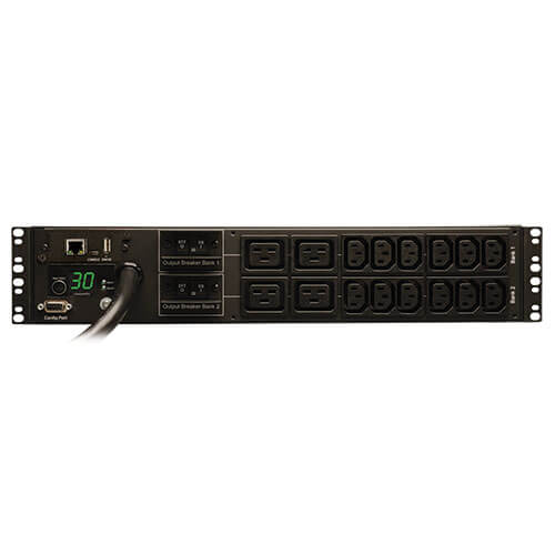 1U Rack-Mount Power 16 C13 & 4 C19 15 Cord Tripp Lite Basic PDU 20 Outlets 30A L6-30P Input 200/208/240V PDU1230 