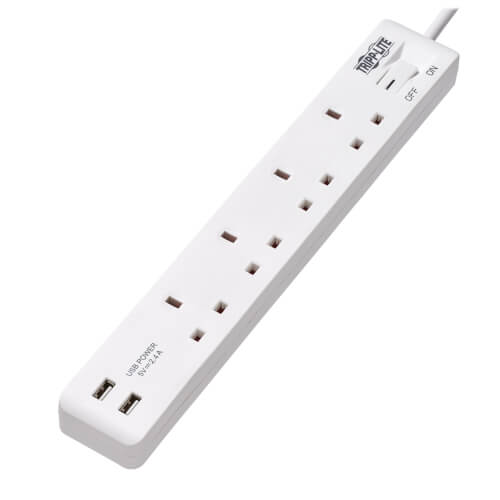 Multi Plug Outlet 4 PACK Wall Mount power strip with 6 Outlets Tap UL Listed 