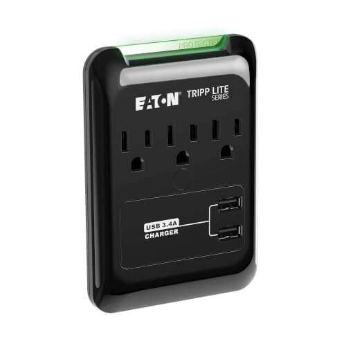 SK3-0 Tripp Lite 3 Outlet Portable Surge Protector Power Strip Direct Plug In & $5,000 INSURANCE 