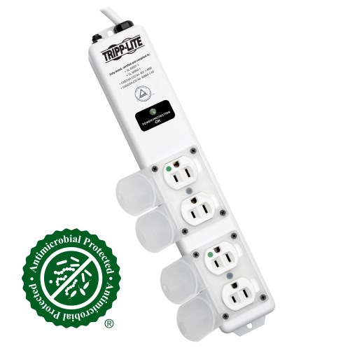 Medical Surge Protector, 4 Green Dot Outlets, 15 ft. Cord | Tripp Lite