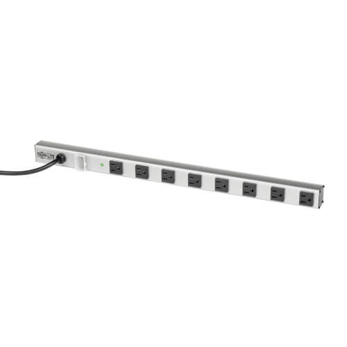 120 Volt 8 Outlet Power Strip with Circuit Breaker Switch and 24 Hour Timer 
