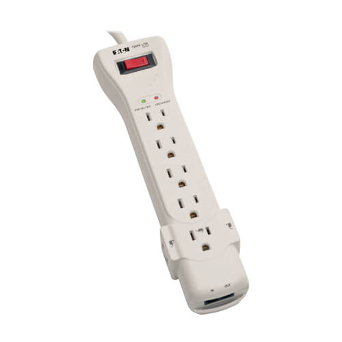 Surge Protector, 7 Outlet, 2520 Joules, 7-ft Cord, RJ11 | Eaton