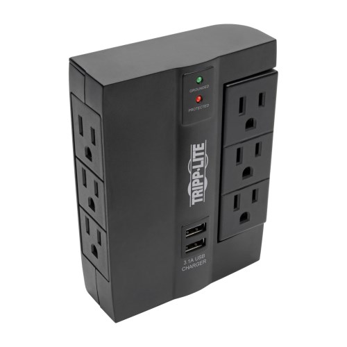 Surge Protector, 6 Outlets, 3 Rotatable, Direct-Plug In | Tripp Lite