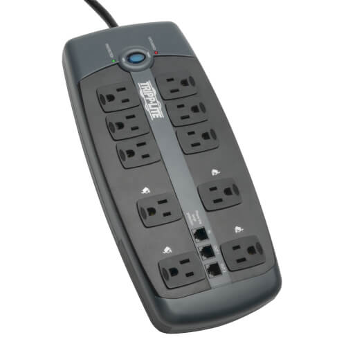Surge Protector, 10 Outlet, 2395 Joules, 8-ft Cord, Tel, DSL 