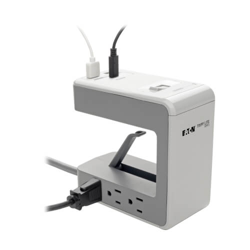 thumbnail image 2 of Kakyanill Surge Protection Power Tower – 9 AC Outlets, 8 USB Ports (4 USB-C), Retractable 6ft Cord, White 2 of 4