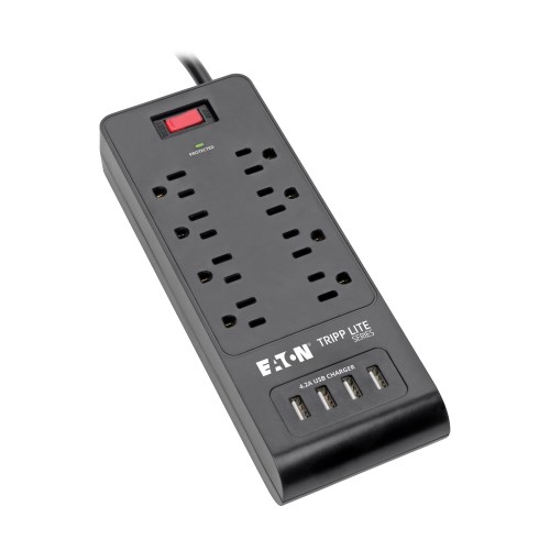 6ft 8OutletPower Strip Surge Protector Metal Housing Charging Station Electronic