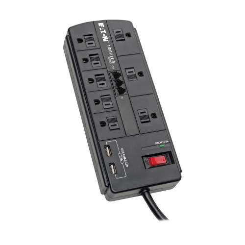 5ft Cord 3 USB Ports Mounting Hole Power Strip Surge Protector with 8 Outlets 