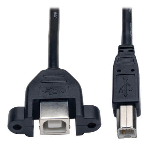 Computer Cables Wholesale 5Pcs/lot New 50cm USB 2.0 B Female Socket Printer Panel Mount to USB Micro B 5 pin Male Cable Length: 100cm, Color: Black 