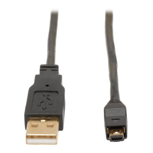 Black Type A Male/Mini-B Male USB 2.0 to USB Mini Cable 15 feet Mini USB 2.0 Cable CableWholesale A Male to 5 Pin Mini-B High Speed USB Cable Type A to Type B USB Cable