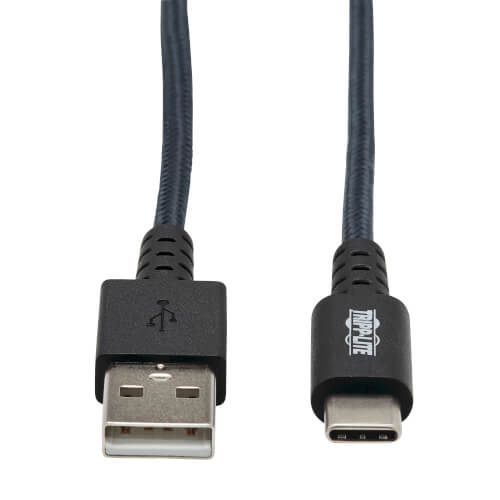 ToughTested Heavy Duty Coiled USB 2.0 Type-A to USB Type-C Cable-10 Gray 
