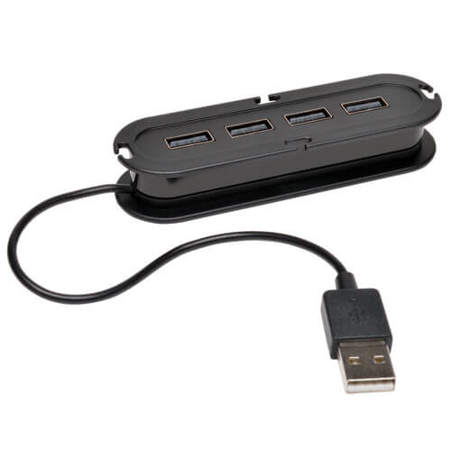 DTECH Portable Mini 4 Port USB 3.0 Hub Splitter with Micro USB Power Port and LED Indicator 4 Feet 