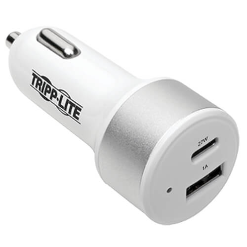 Dual USB Car Charger, PD Charging, USB Type C & USB Type A | Tripp