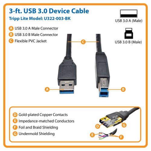 U322-003-BK other view large image | USB Cables