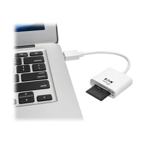 USB 3.2 Gen 1 SD Micro SD Card Reader, Built-In Cable, 6 in. | Eaton