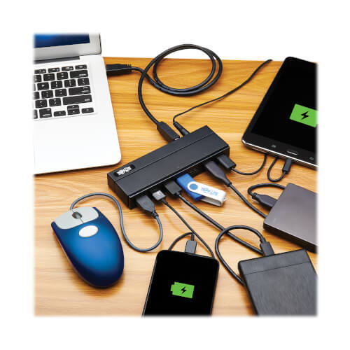 USB Hub, 7 Port, USB 3.2 Gen 1, 12W, EU/AU/UK Plug