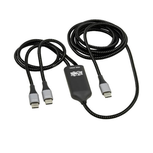 100W USB-C Splitter Charging Cable, 100W PD, 6-ft