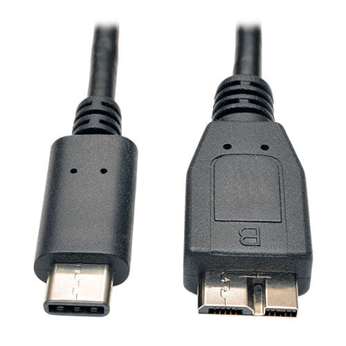 USB-C to Micro-B Cable USB 3.1, Gen 2, Thunderbolt 3, 3-ft 