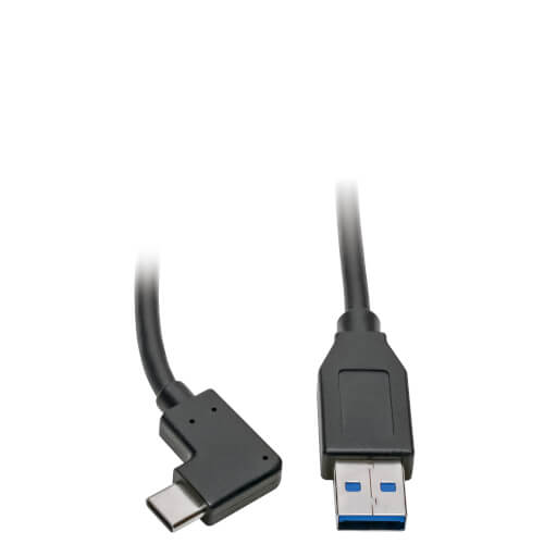 3.1 Type C to USB A Cable, Angle, 3 ft Eaton