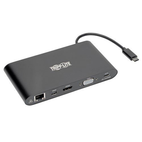 USB-C Dock, Dual Monitor, DVI, HDMI, VGA, Gigabit Ethernet | Tripp 