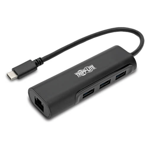 3-Port USB-C Hub, Gigabit Ethernet, USB-A Ports, USB 3.0