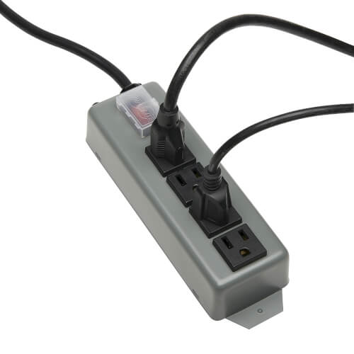 TRIPP LITE UL603CB-6 Waber Industrial Power Strip 4 Outlet 6' Cord Locking Switch Cover,Black 