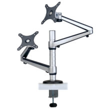 dual full motion flex arm desk clamp for 13 inch to 27 inch monitors