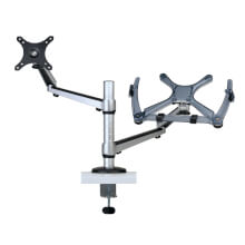 full motion dual desk clamp for 13 inch to 27 inch monitors and laptops up to 15 inch