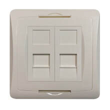 2-Port UK Style Keystone Wall Plate with Unloaded Shuttered