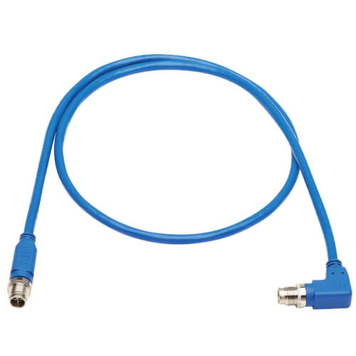 CAT6A cable with M12 right-angle connector