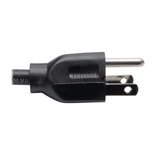 three prong grounded power cord plug