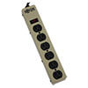 Industrial Power Strip Metal, 6-Outlet, 6 ft. (1.8 m) Cord 6NX6
