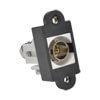 Optional panel mount coupler is included for securing the connector to a podium or kiosk.