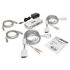 Package includes unit, DVI + 3.5mm audio cable kits, USB device cables, external power supply and owner's manual.
