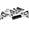 Package includes unit, USB KVM cable kits, external power supply and owner's manual.