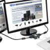 The B155-002-DVI converts and splits a Mini DisplayPort video signal for display on two DVI monitors or projectors at the same time.