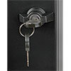 Powder-coated aluminum locks on front and back doors help prevent theft, damage and tampering.