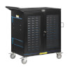 Safe-IT UV Locking Storage Cart for Mobile Devices and AV Equipment, Antimicrobial, Black CSCSTORAGE2UVC