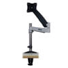 The DDR1327S Full-Motion Flat-Screen Desk Mount fits most 13- to 27-inch flat-panel displays and supports weights of up to 20 lb.
