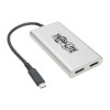 Dual-Monitor Thunderbolt 3 to DisplayPort Adapter - 4K/5K @ 60 Hz, M/2xF, 4:4:4, Silver MTB3-002-DP