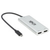 Dual-Monitor Thunderbolt 3 to HDMI Adapter (M/2xF) - 4K 60 Hz, 4:4:4, Silver MTB3-002-HD