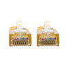 Molded RJ45 connectors and gold-plated contacts for maximum conductivity and minimum data loss.