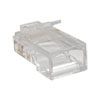 Ideal for data and voice applications, these clear RJ45 connectors are designed to terminate round Cat5e cable.