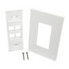 Package includes 4-port keystone wall plate and mounting hardware.