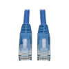 Cat6 Gigabit Snagless Molded (UTP) Ethernet Cable (RJ45 M/M), PoE, Blue, 1 ft. (0.31 m) N201-001-BL