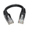 6 in. black cable connects high-speed network components in your Cat5/5e/6 application at speeds up to 550 MHz/1 Gbps.